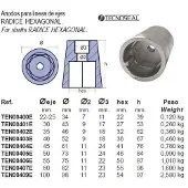 Tecnoseal Ânodo Hexagonal De Eixo De Raiz