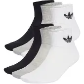 Adidas Meias 'Mid Ankle 6 Pairs' acinzentado / preto / branco