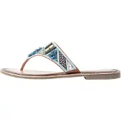 Usha Chinelos de dedo azul claro / chocolate / ouro / branco
