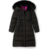Desigual , Casaco acolchoado com cinto, PoliÉSter, Preto, M