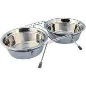 Trixie Tigela Alimentadora Dupla Antivibração Aço Inoxidável 21 Cm