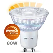 Philips lâmpada LED GU10 luz quente regulável 6,2W | 80W