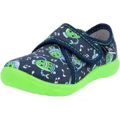 Beck Pantufa 'Robots' navy / azul claro / lima / branco