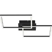 Briloner Candeeiro de teto LED Frame CCT, preto, 50 x 39 cm