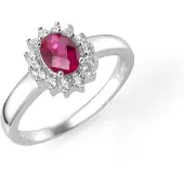 Smart Jewel Anel rosa escuro / prata / branco