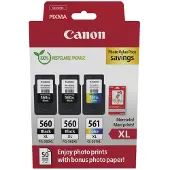 Canon Cartucho De Tinta Pg-560xl/cl-561xl E Papel Fotográfico Brilhante Gp-501