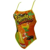 Turbo Fato De Banho De Alças Finas Tequila Sunrise