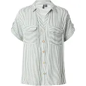 Vero Moda Blusa 'VMBumpy' verde escuro / branco