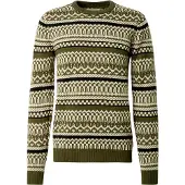 Blend Pullover creme / verde escuro / preto