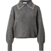 JDY Pullover 'Aubray' acinzentado / branco pérola