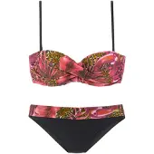 LASCANA Biquíni verde / rosa / vermelho fogo / preto
