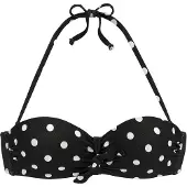 LASCANA Top de biquíni preto / branco