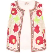 Usha Colete azul / verde / offwhite