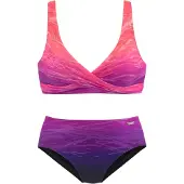 LASCANA Biquíni roxo / roxo escuro / rosa