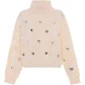 Faina Pullover prata / branco lã
