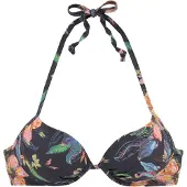 LASCANA Top de biquíni 'Malia' azure / antracite / verde claro / laranja