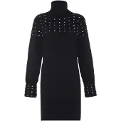 Faina Vestido de malha azul / verde claro / cor-de-rosa / preto