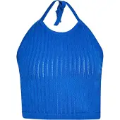 Ebeeza Top de malha azul cobalto