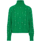 Nascita Pullover verde relva / branco pérola