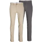 Jack & Jones Calças chino 'JJIMarco JJDave' bege / grafite