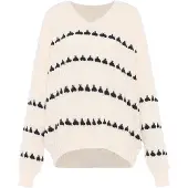 Faina Pullover preto / branco lã