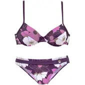 LASCANA Biquíni roxo / amora / branco