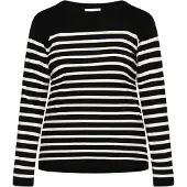 Usha Pullover preto / branco lã