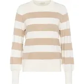 Kaffe Pullover 'Lizza' taupe / branco