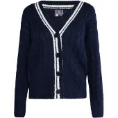 Dreimaster Maritim Casaco de malha navy / branco