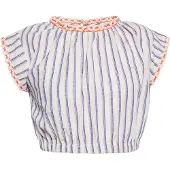 IZIA Blusa bege escuro / azul escuro / tangerina / branco