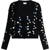 IZIA Casaco de malha azul / verde / preto / prata