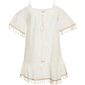 IZIA Vestido de praia bege / branco