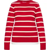 Usha Pullover creme / vermelho escuro / branco