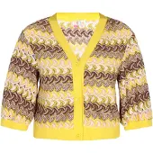 IZIA Casaco de malha bege / castanho / amarelo