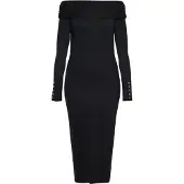 NAEMI Vestido de malha preto
