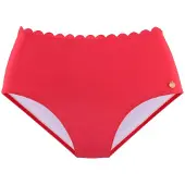 LASCANA Cueca biquíni 'Scallop' vermelho