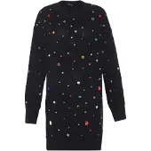 Faina Vestido de malha turquesa / vermelho / preto / prata