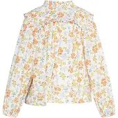 Dreimaster Blusa azul claro / mostarda / laranja / branco