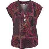 LASCANA Blusa tangerina / bordeaux / vermelho escuro / preto