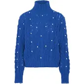 Nascita Pullover azul / branco pérola