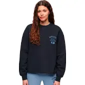 Superdry para mulher. W2012186A Moletom Athletic Loose Crop marinho (XS), Casual, Algodão