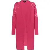 Faina Casaco de malha rosa / branco pérola