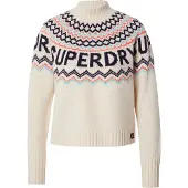 Superdry para mulher. W6110555A Camisola bege Fairisle (XS), Casual, Acrílico