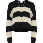 BLONDA Pullover preto / branco lã