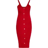 NAEMI Vestido de malha vermelho