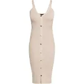 NAEMI Vestido de malha bege claro