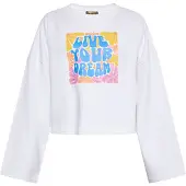 Ebeeza Sweatshirt azul céu / laranja / cor-de-rosa / branco