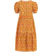 MO Vestido de verão mistura de cores / laranja