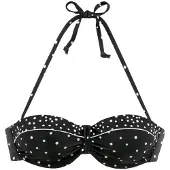 LASCANA Top de biquíni preto / branco