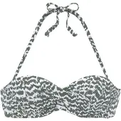 LASCANA Top de biquíni oliveira / branco